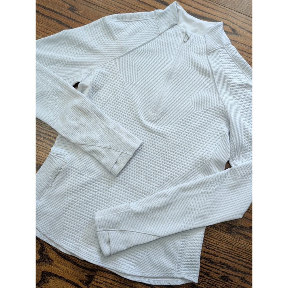 Lululemon Ventscape Half-Zip Long Sleeve Pullover Women's Size 6 Light Gray Bone